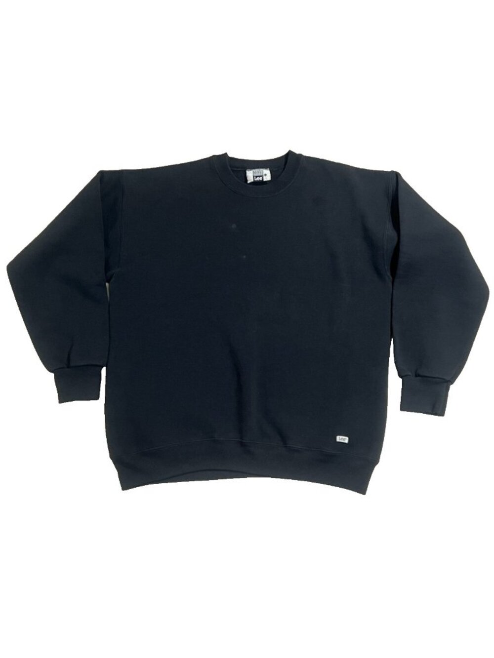 Vintage Lee Sweatshirt Mens XL Black Blank Heavyweight Made USA Crewneck 90s